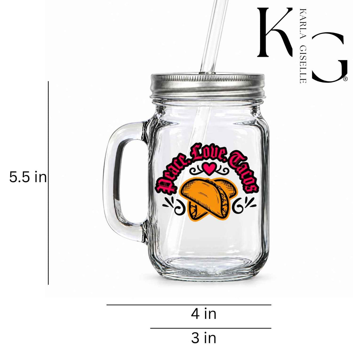 Peace Love Tacos Mason Jar Mug