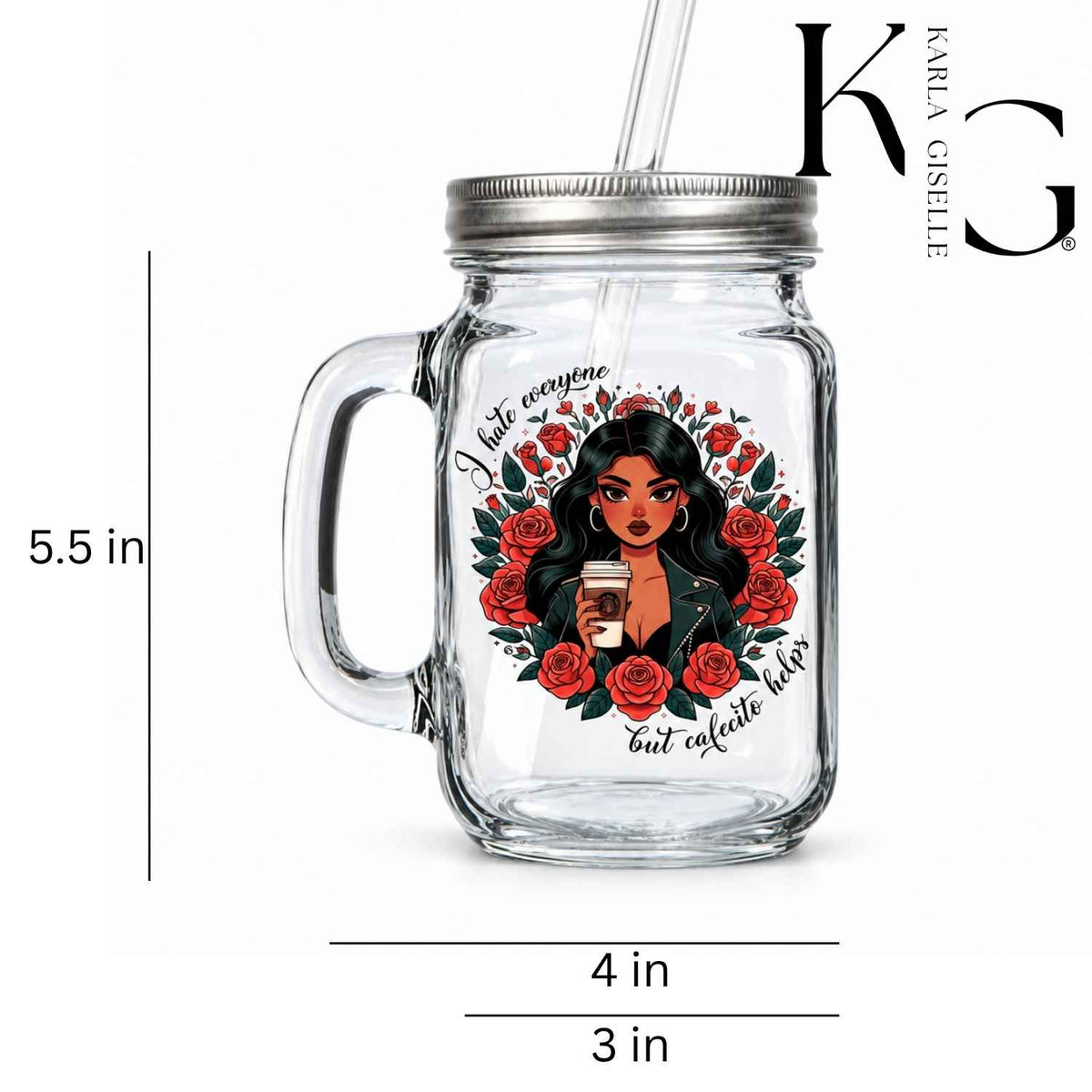 I hate Everyone but Cafecito Helps Mason Jar Mugs