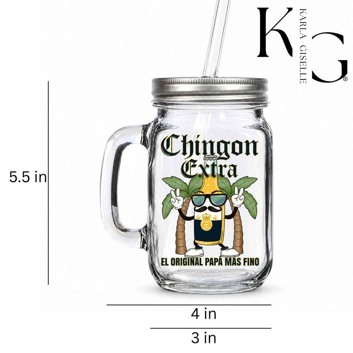 Chingon Extra El Original Papa Mas Fino Mason Jar Mugs