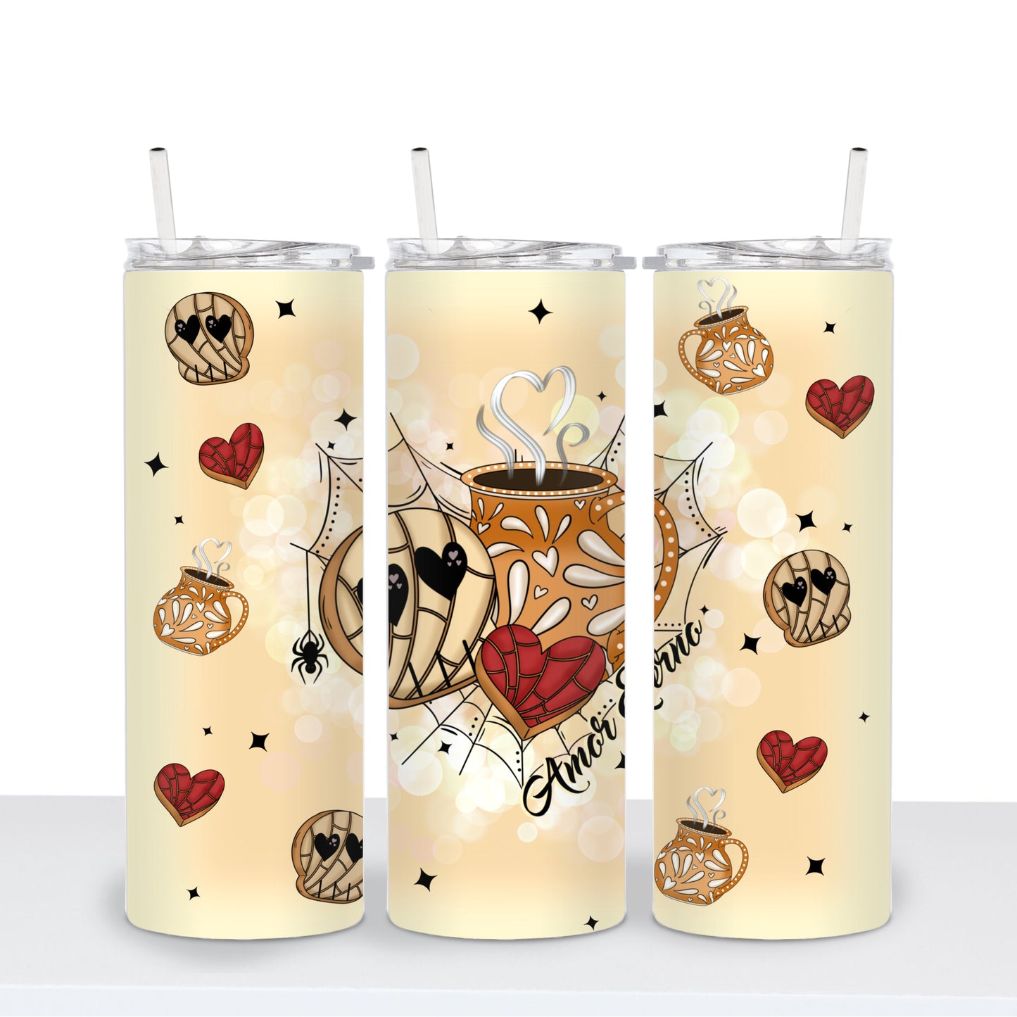 Amor Eterno Calavera Concha Cafecito 20oz Tumbler