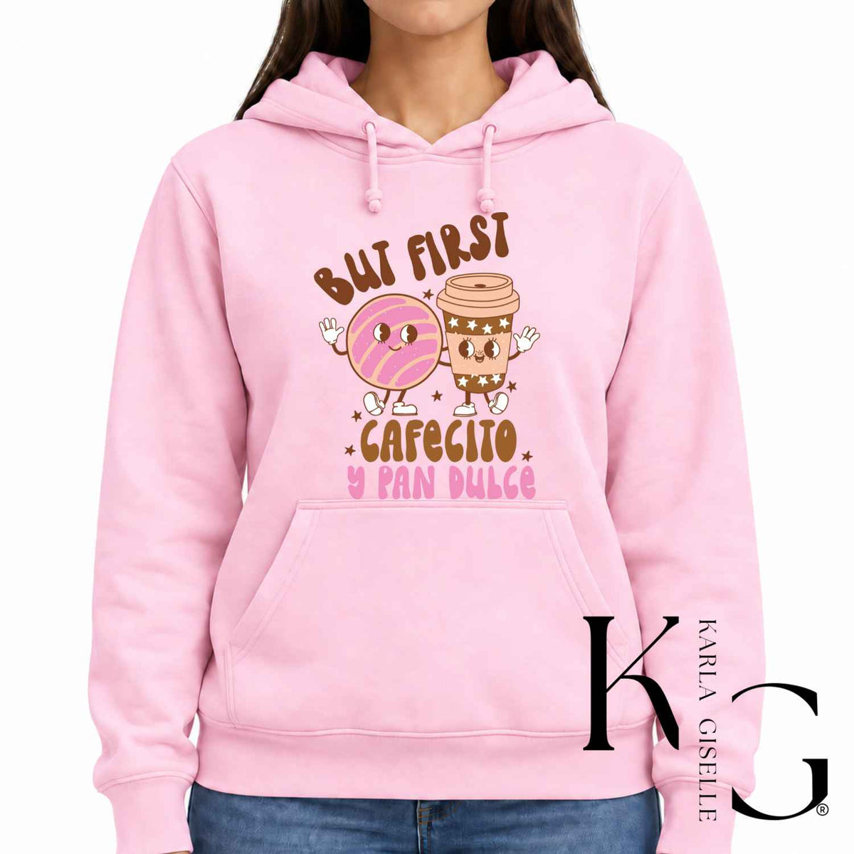 But First Cafecito y Pan Dulce hoodie in Pink