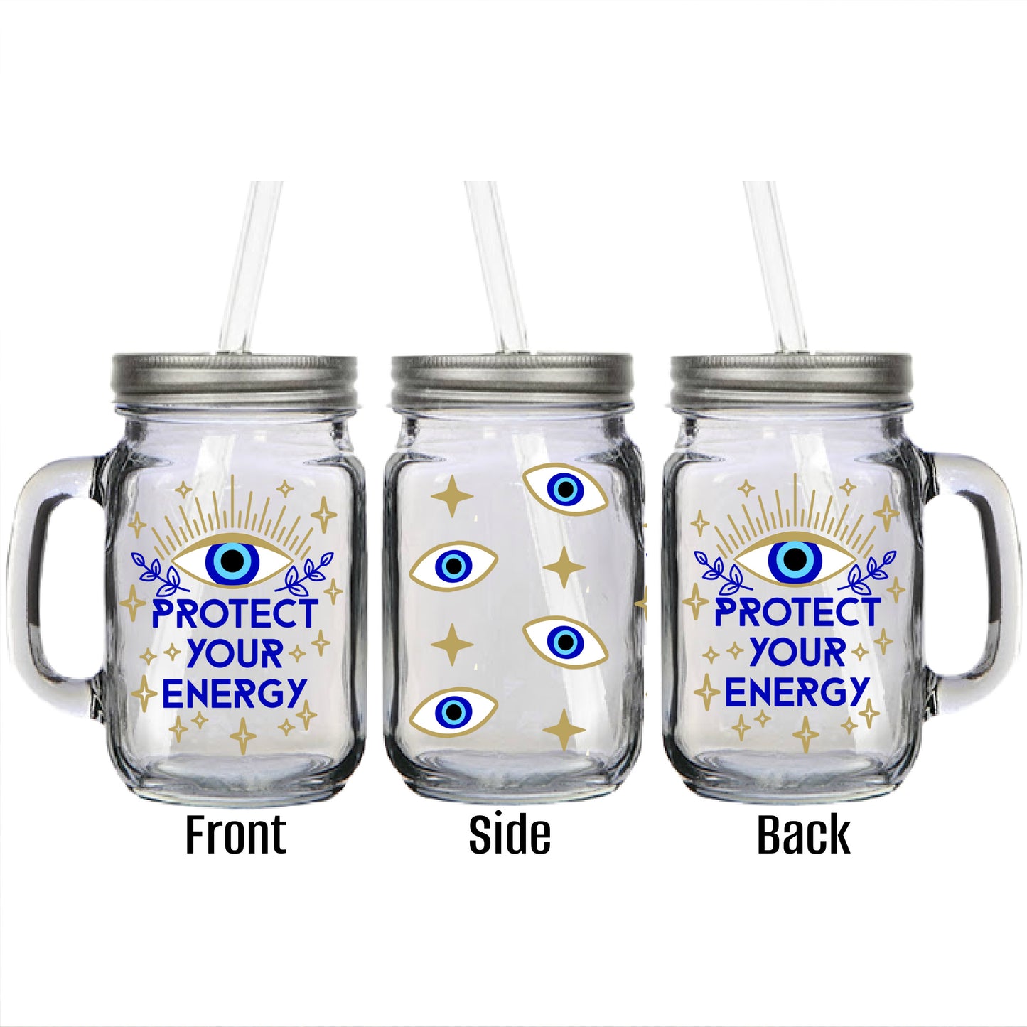 Protect Your Energy Stars Mason Jar Mug