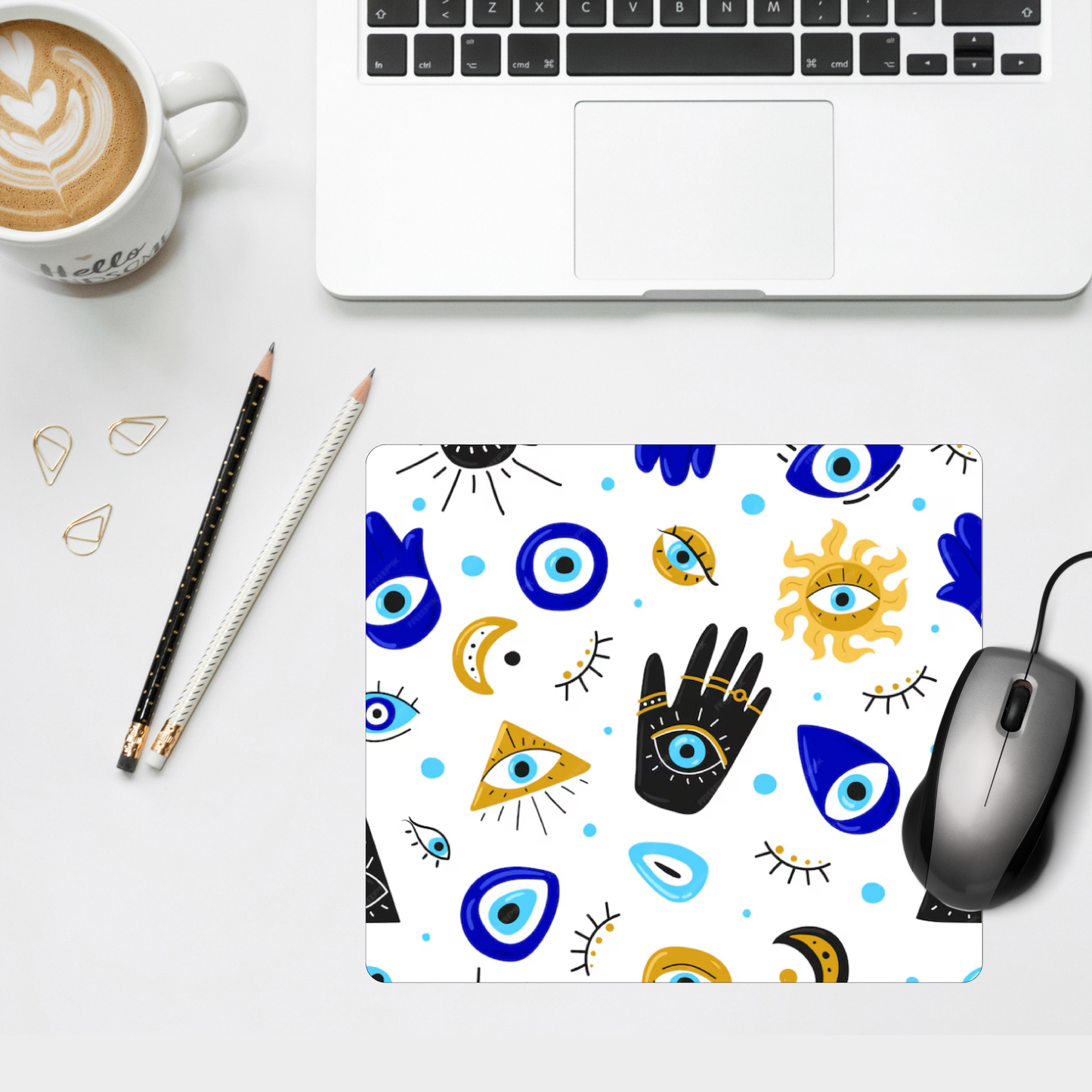 Ojo Hamsa Mouse Pad