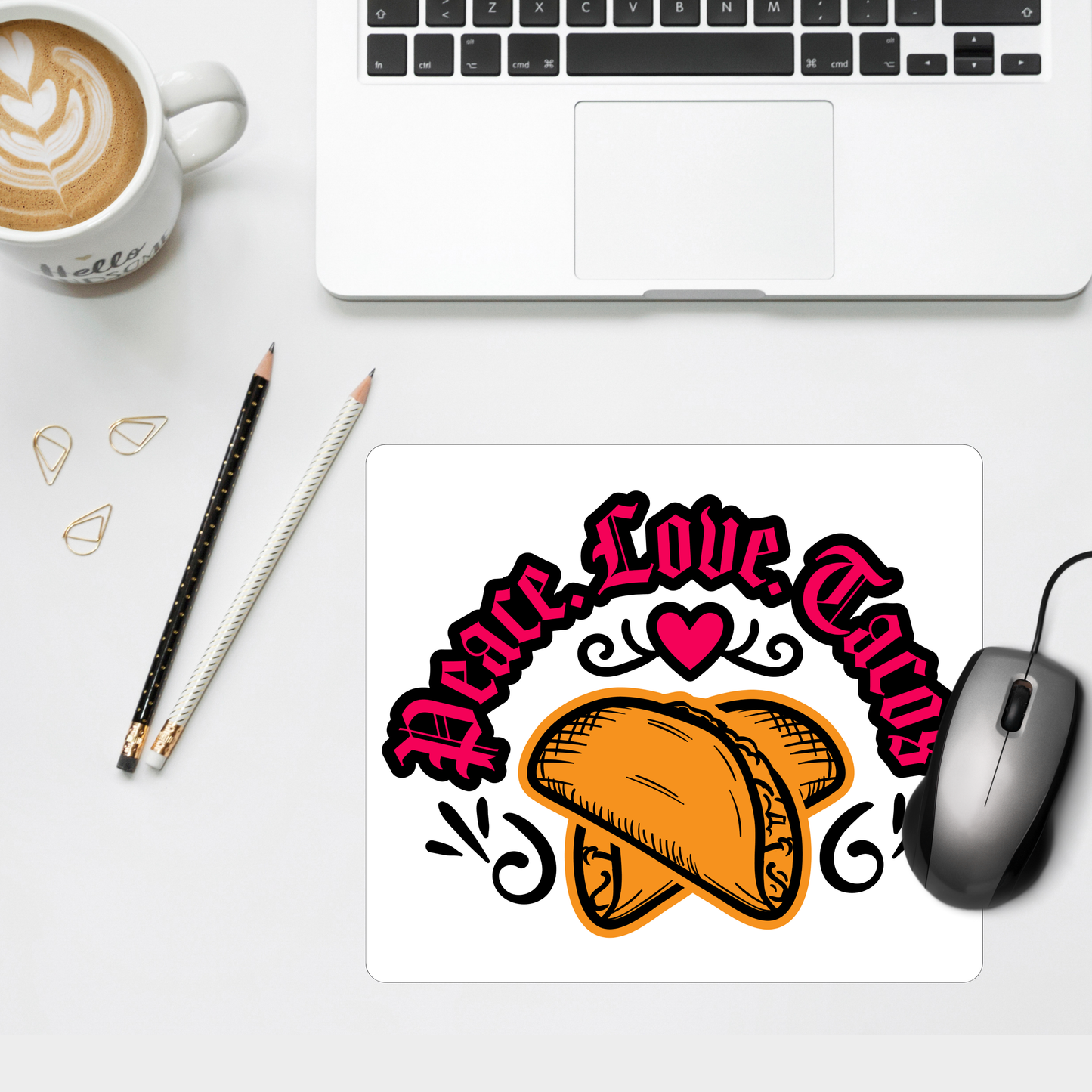 Peace Love Tacos Mouse Pad