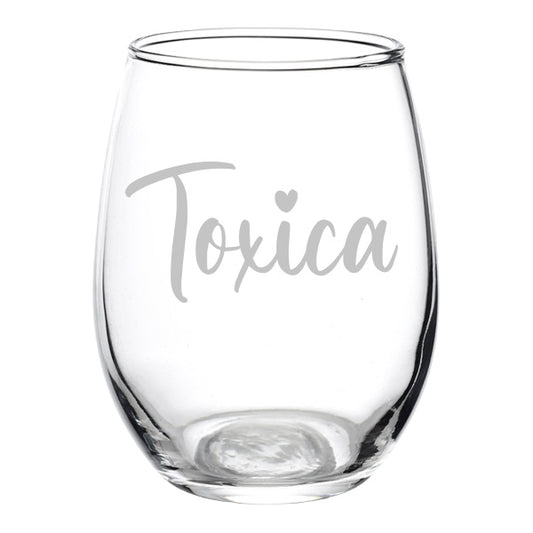 Personalized Toxica Stemless Wine