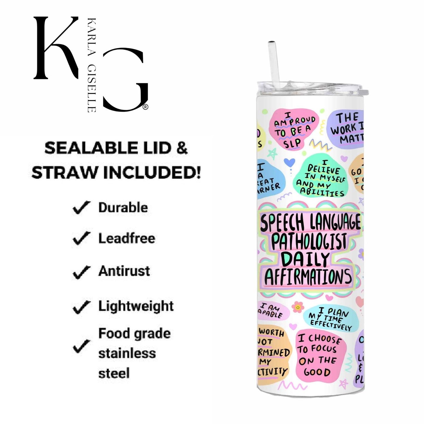 Speech Language Pathologist Daily Affirmations 20 oz Tumbler