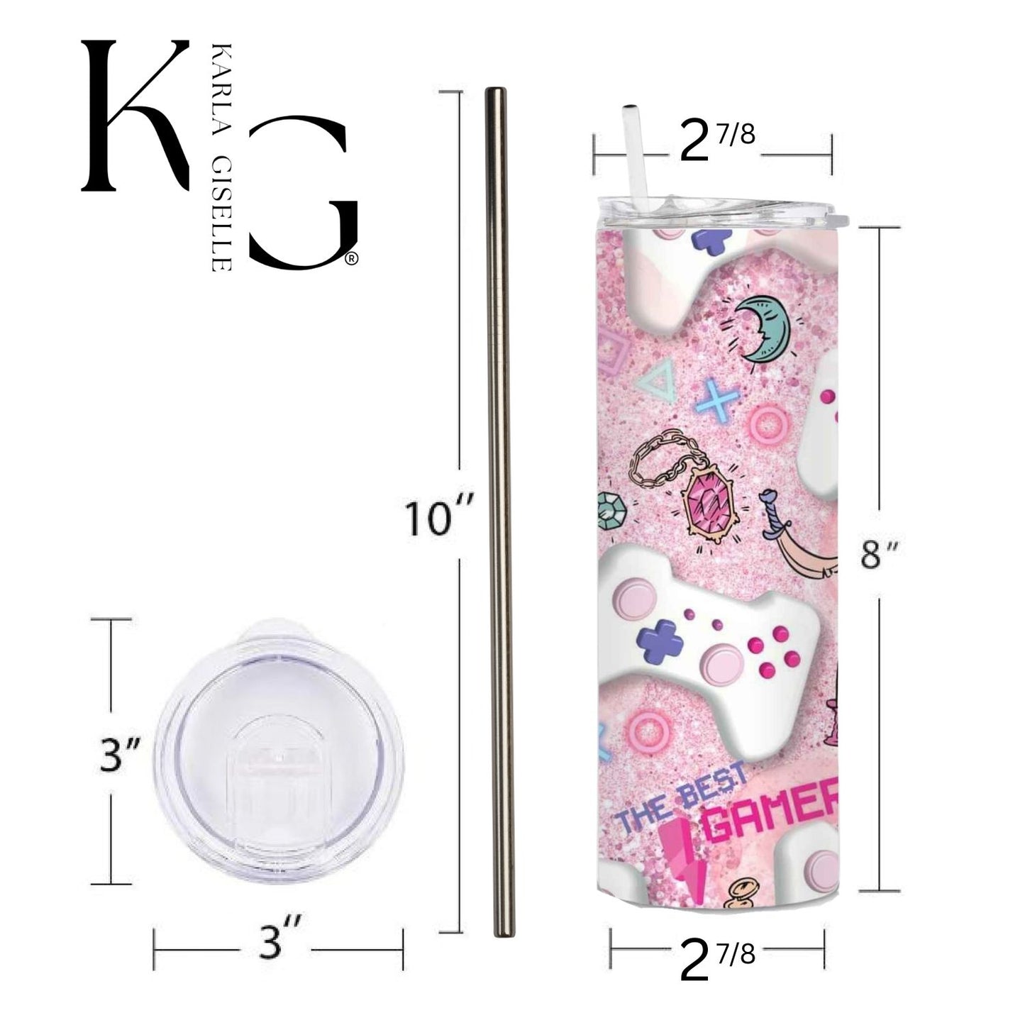 Pink Gamer Girl, Player One 20 oz Tumbler