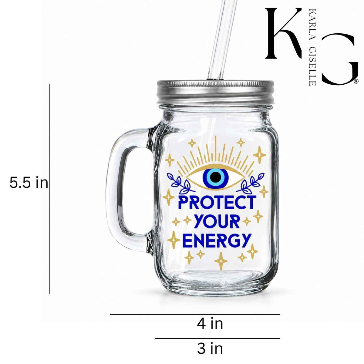 Protect Your Energy Stars Mason Jar Mug