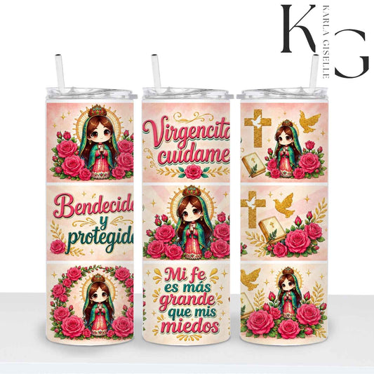 Virgencita Cuídame, Bendecida y Protegida 20 oz Tumbler