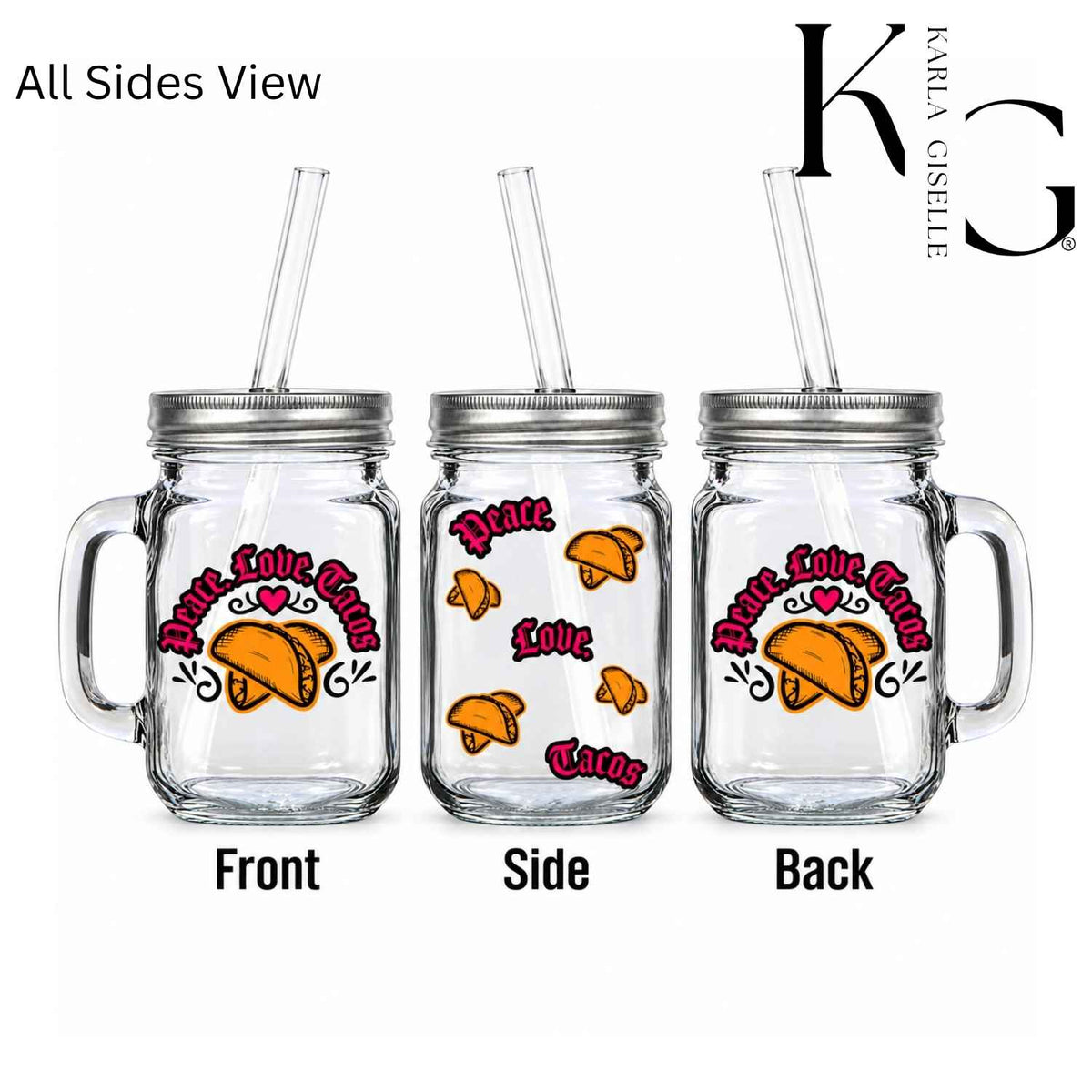 Peace Love Tacos Mason Jar Mug