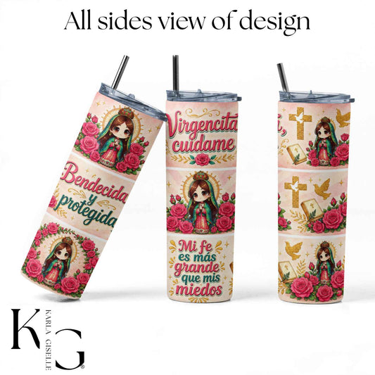 Virgencita Cuídame, Bendecida y Protegida 20 oz Tumbler