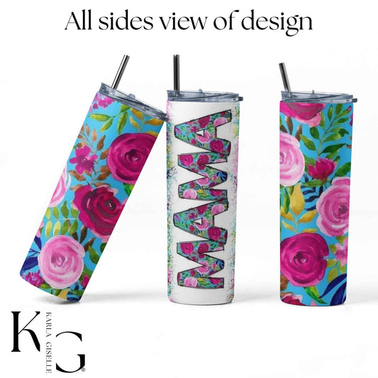 Mama, Bright Floral 20 oz Tumbler