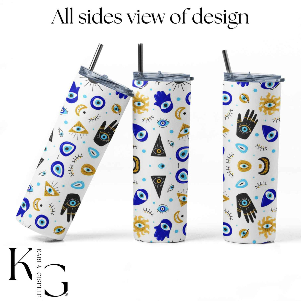 Hamsa Hand and Evil Eye Protection Pattern 20 oz Tumbler