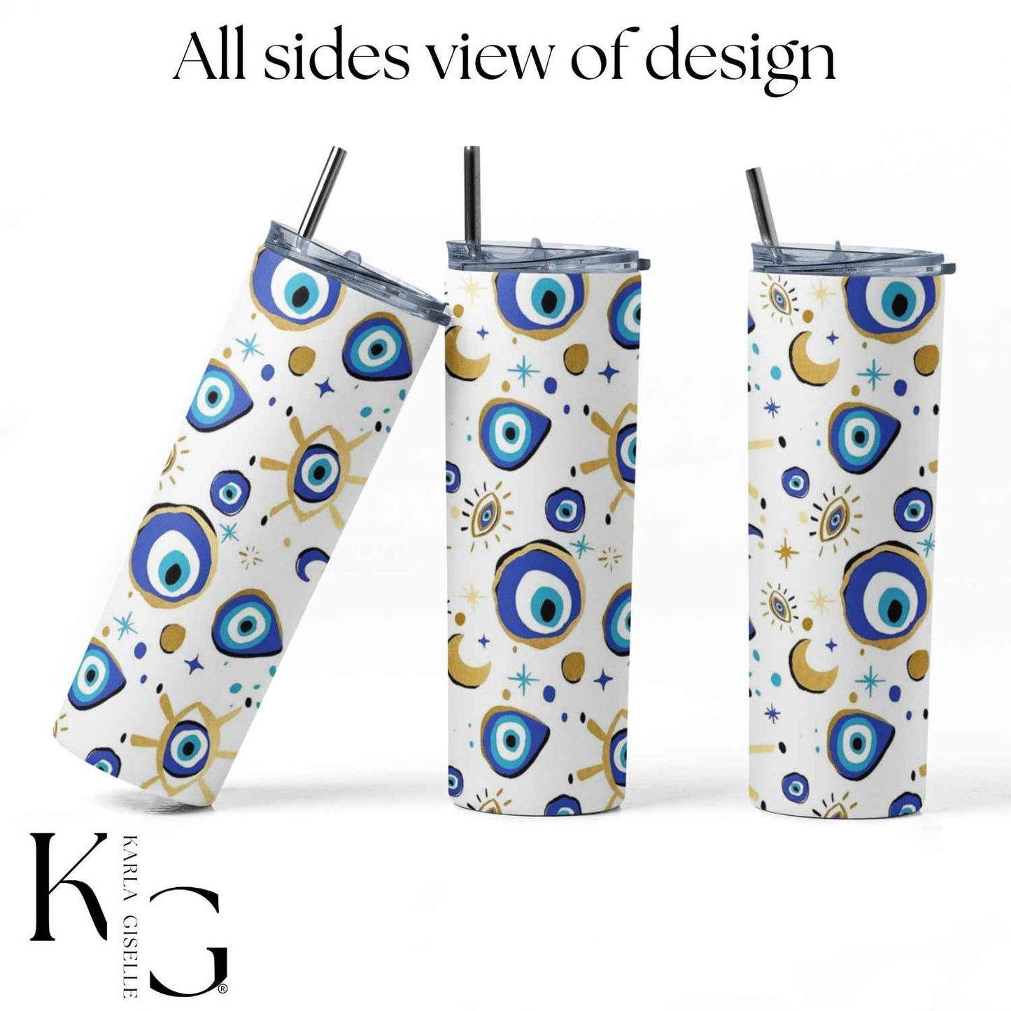 Blue Evil Eye and Celestial Protection 20 oz Tumbler