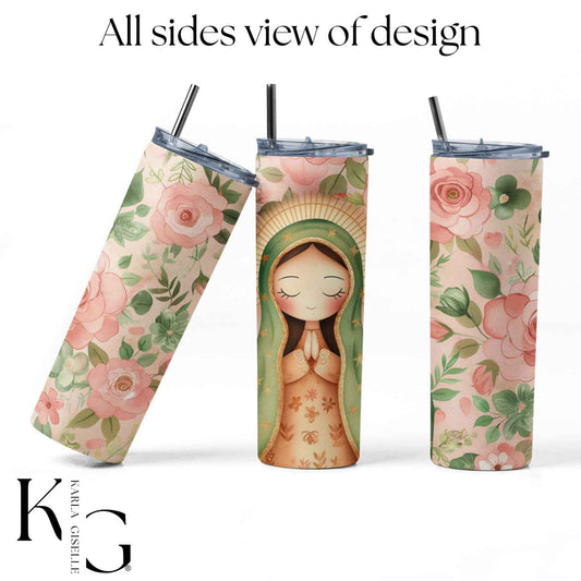 Virgencita Floral, Fe y Serenidad 20 oz Tumbler