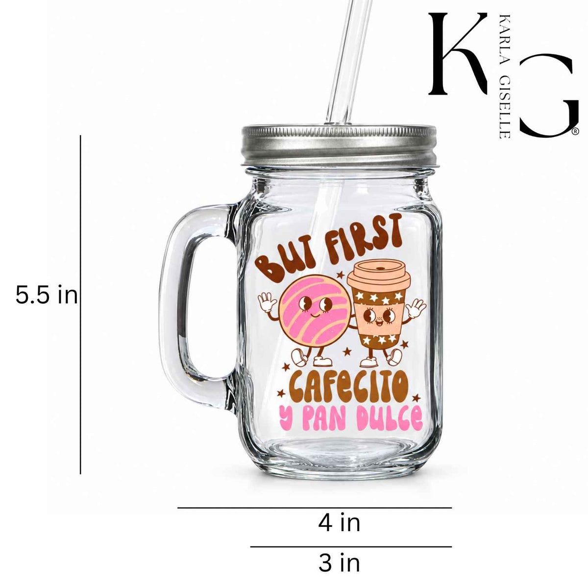 But First First Cafecito Y Pan Dulce Mason Jar Mugs