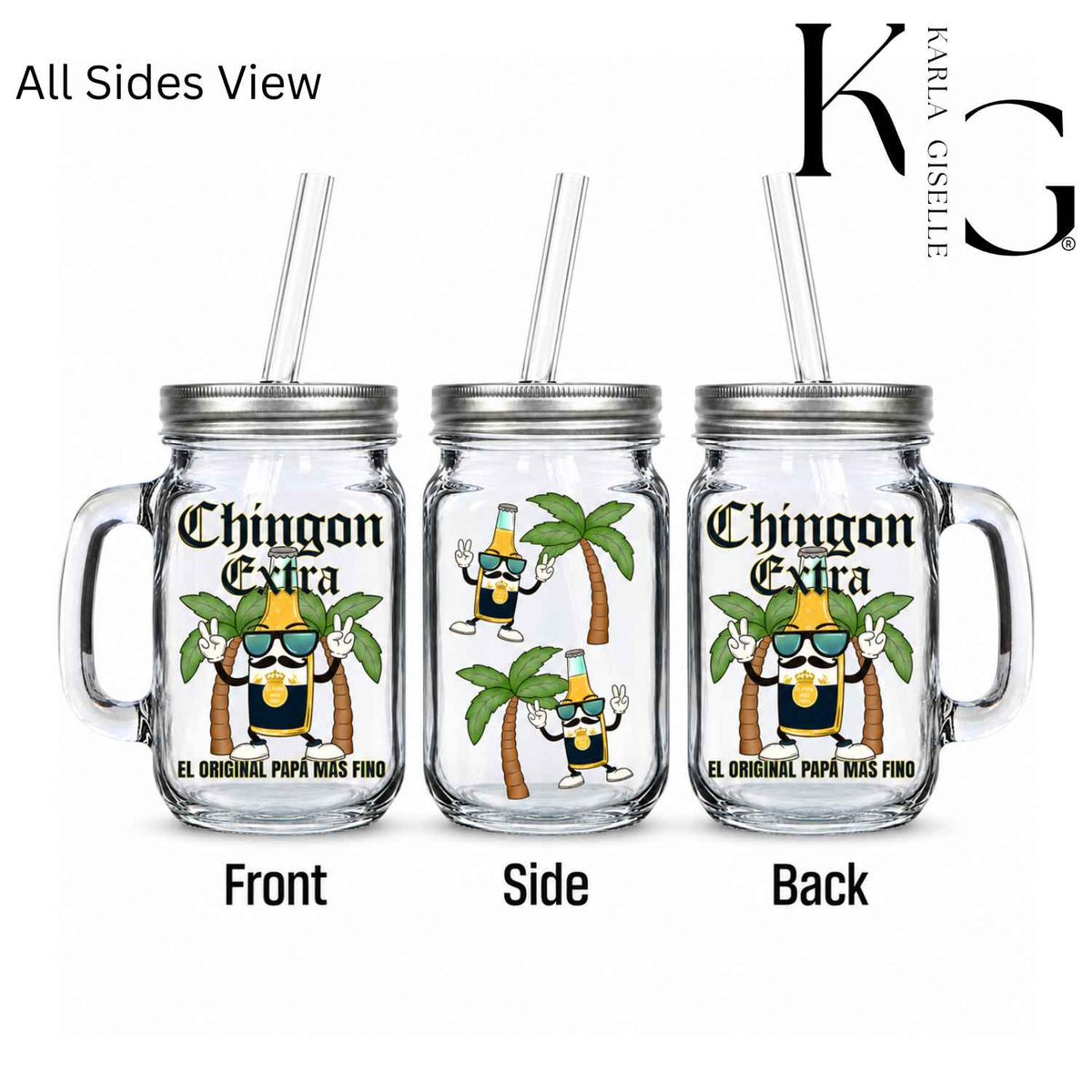 Chingon Extra El Original Papa Mas Fino Mason Jar Mugs
