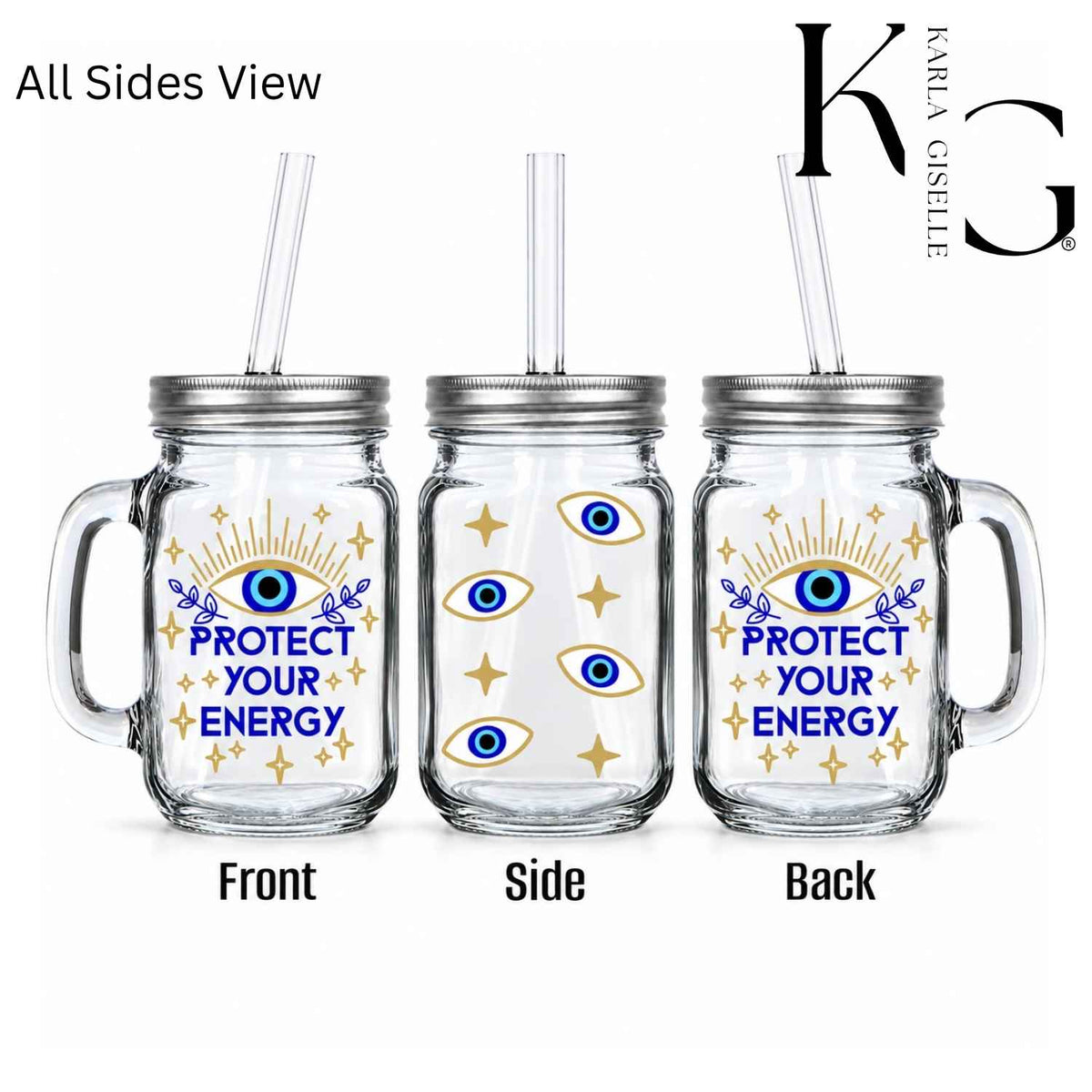 Protect Your Energy Stars Mason Jar Mug