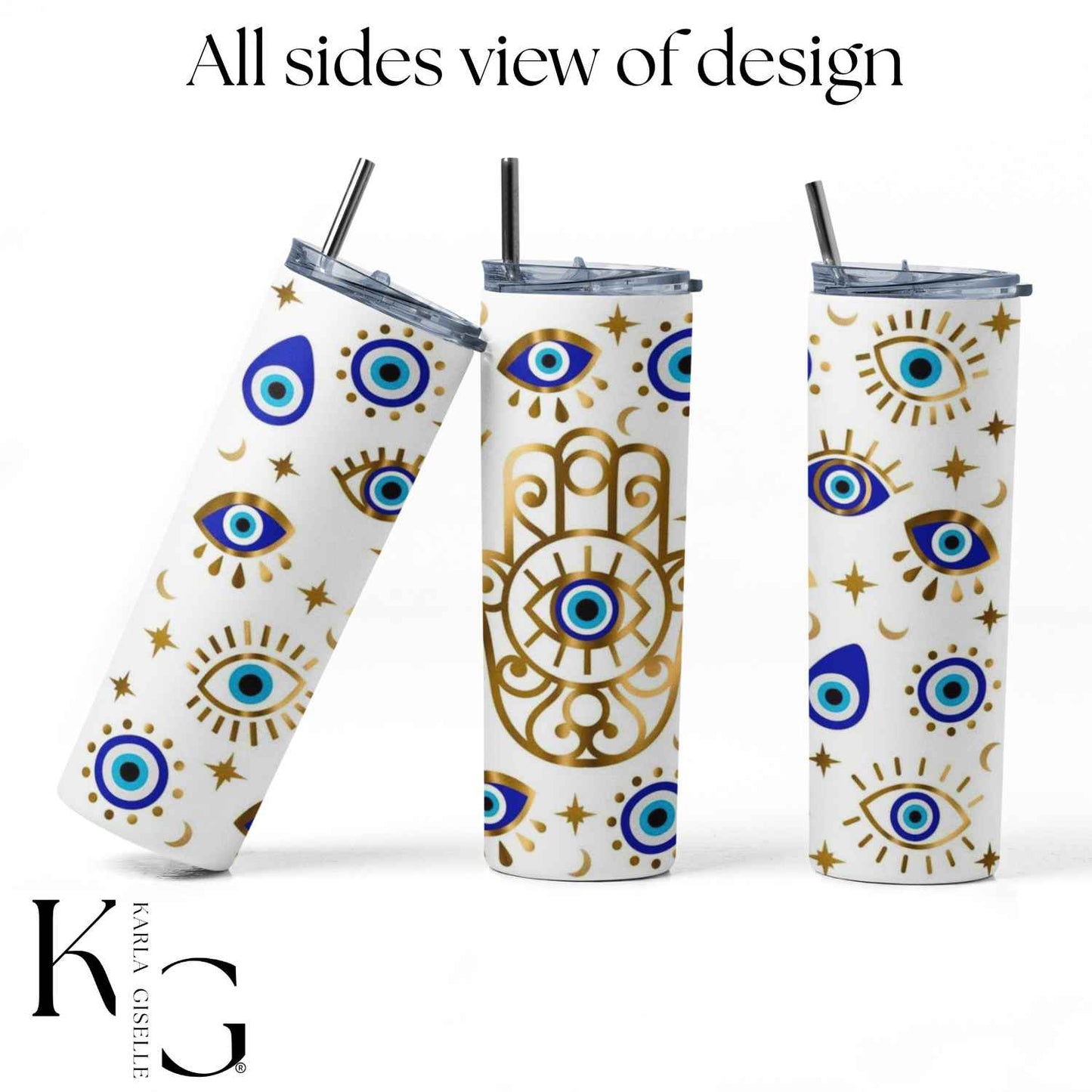 Hamsa Hand and Evil Eye Protection 20 oz Tumbler