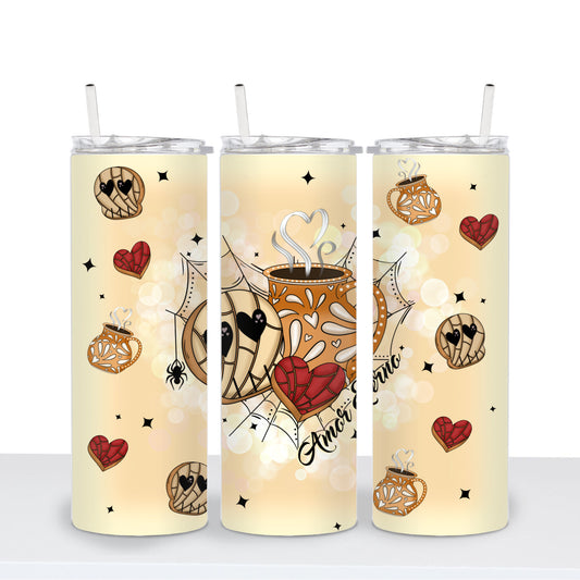 Amor Eterno Calavera Concha Cafecito 20oz Tumbler