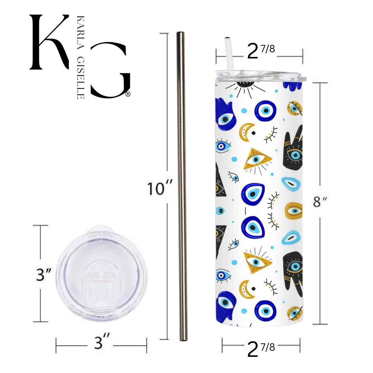 Hamsa Hand and Evil Eye Protection Pattern 20 oz Tumbler