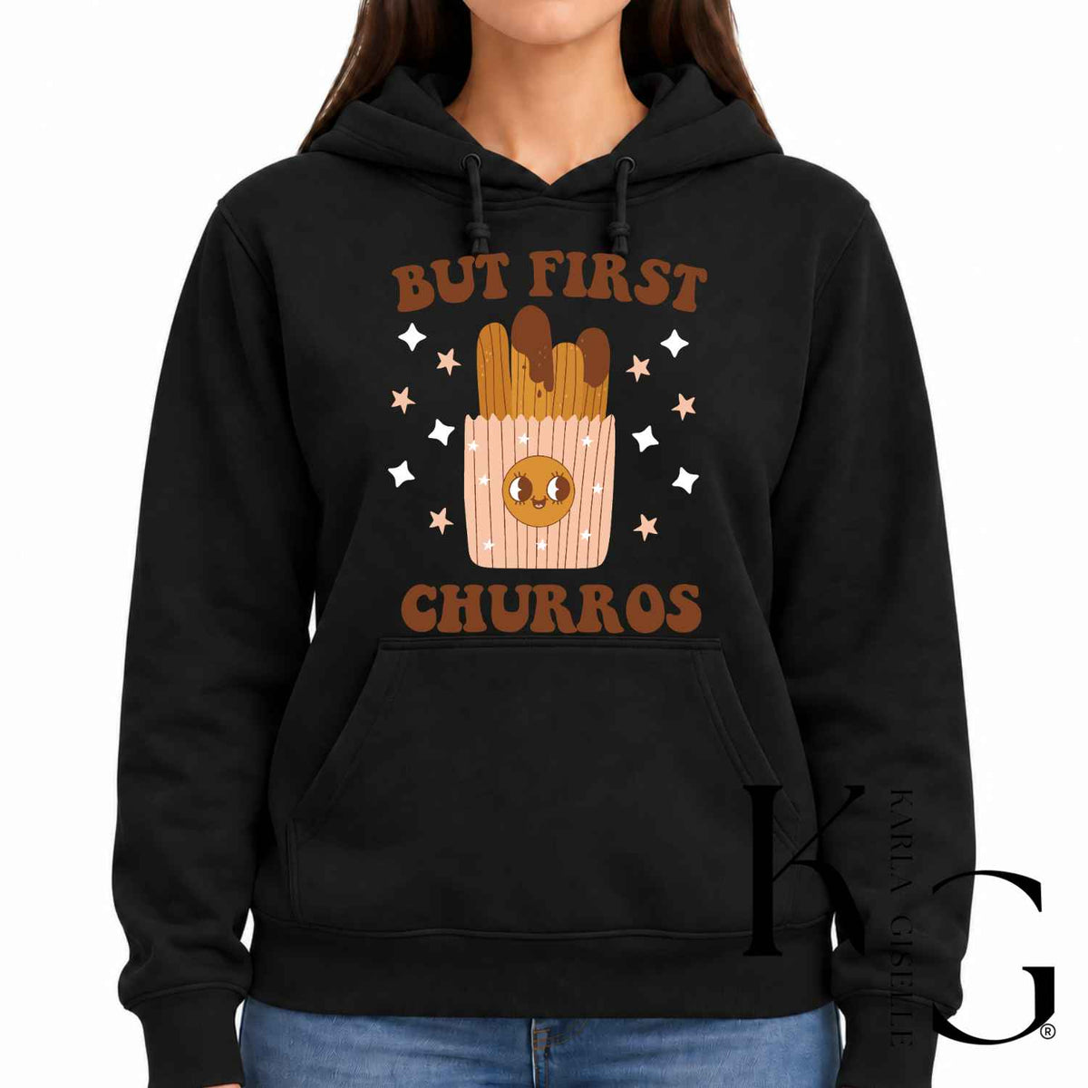 But First Churros hoodie, Black