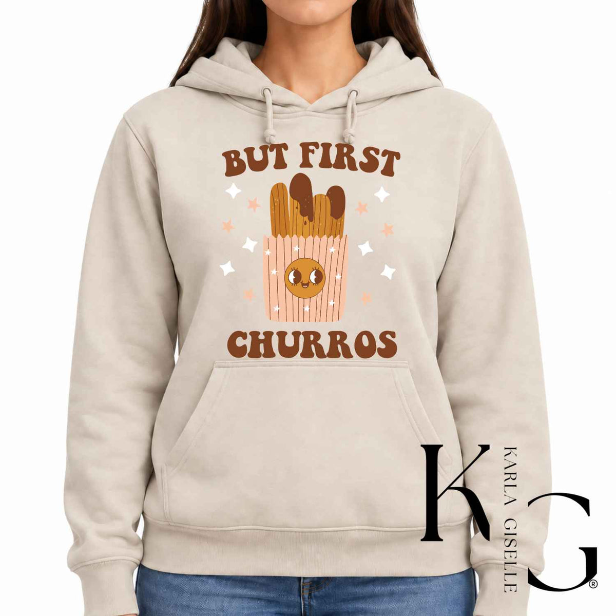But First Churros hoodie, Cream