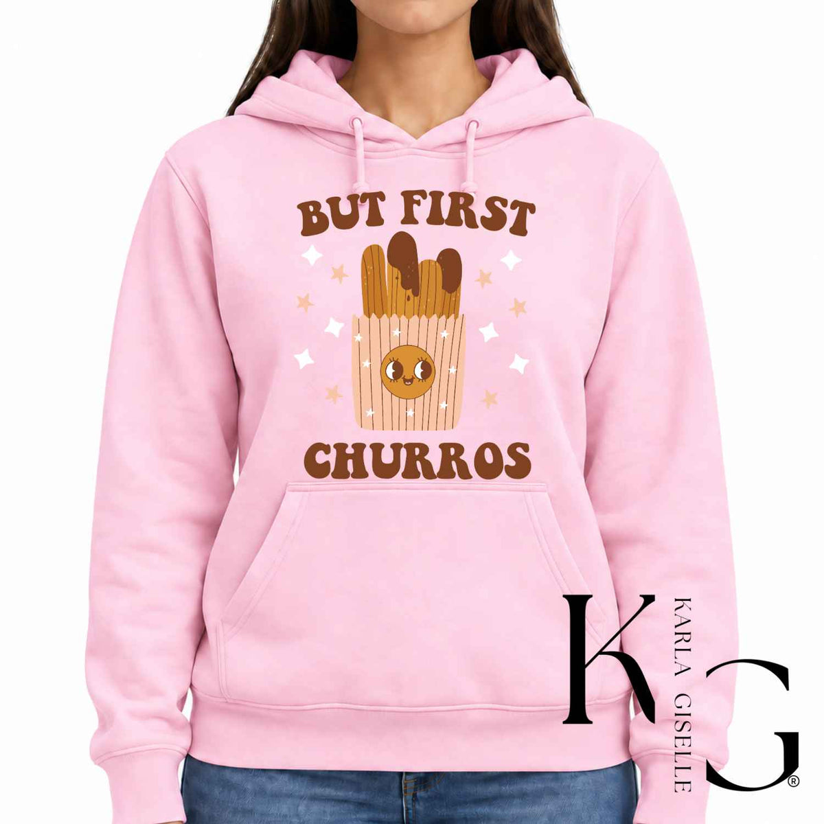 But First Churros hoodie, Pink