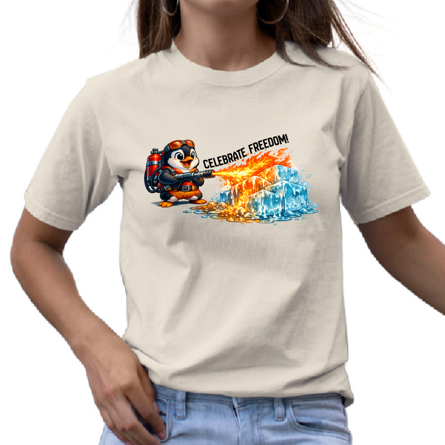 Celebrate Freedom Anti-ICE Penguin