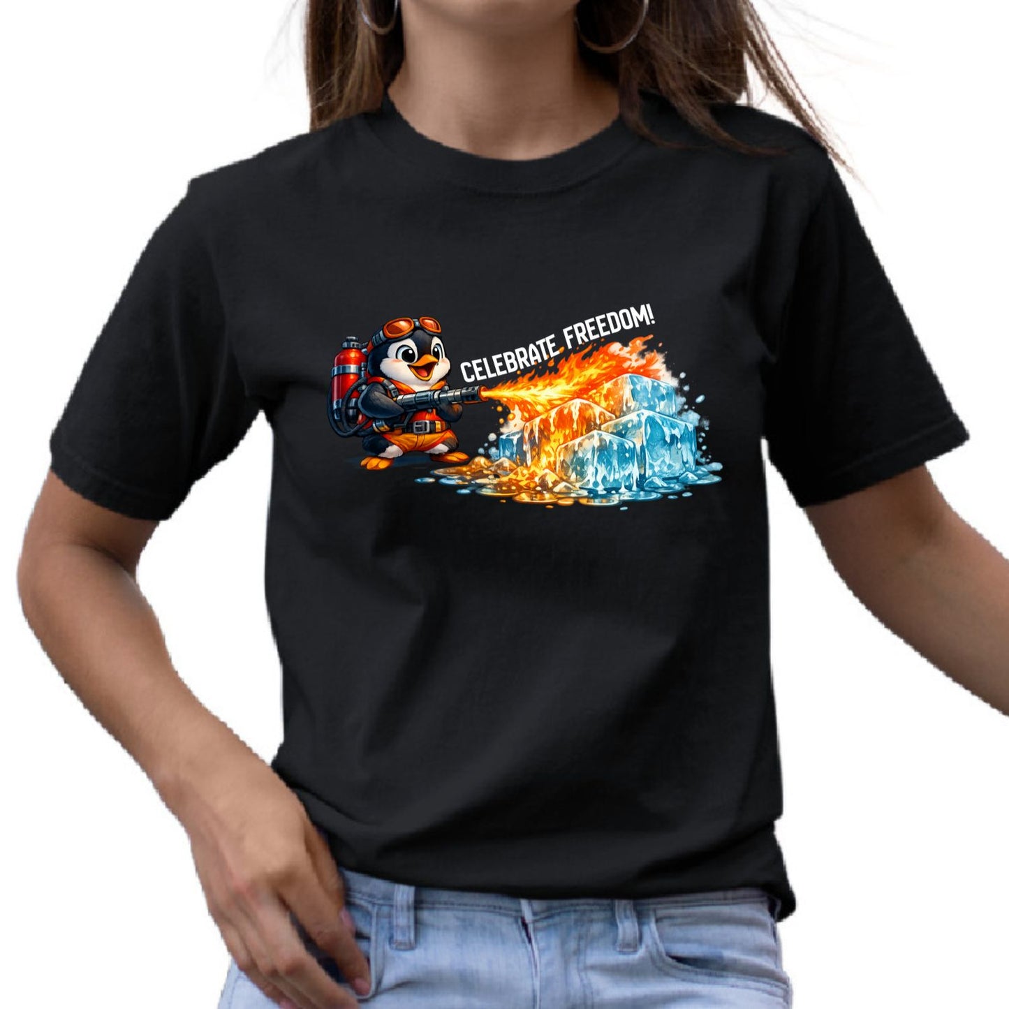 Celebrate Freedom Anti-ICE Penguin