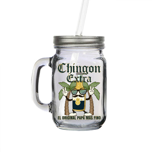 Chingon Extra El Original Papa Mas Fino Mason Jar Mugs