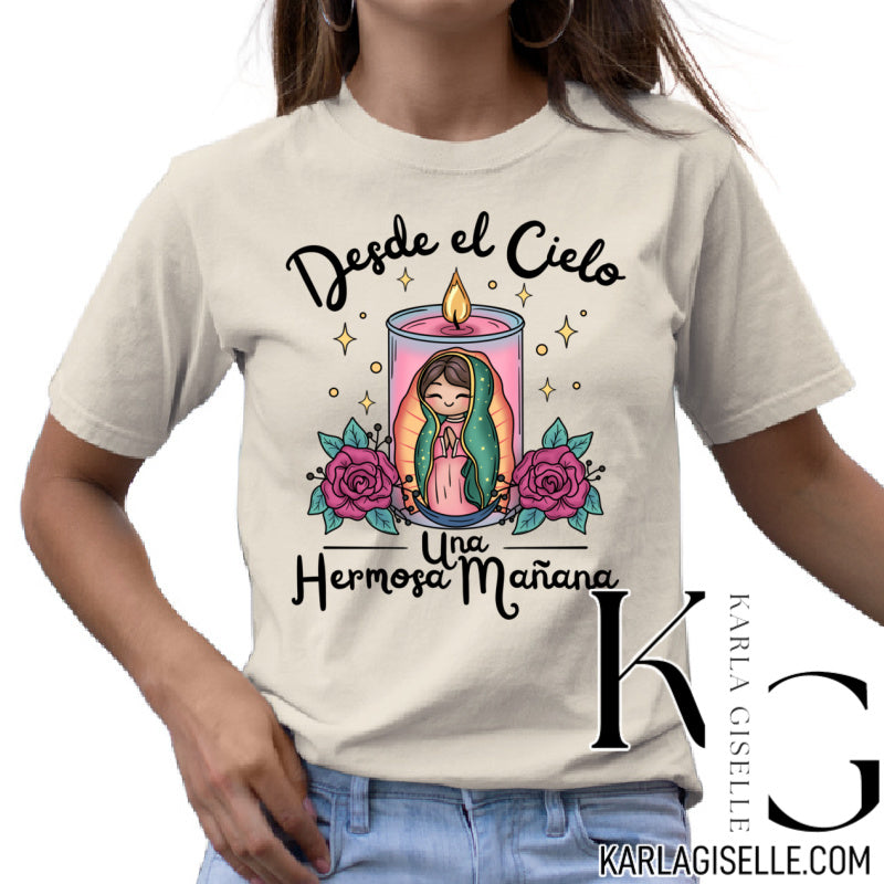 Cream Desde El Cielo Una Hermosa Mañana T-shirt