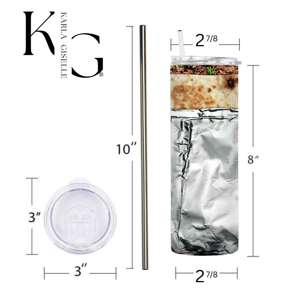 Funny Foil Wrapped Burrito 20 oz Tumbler
