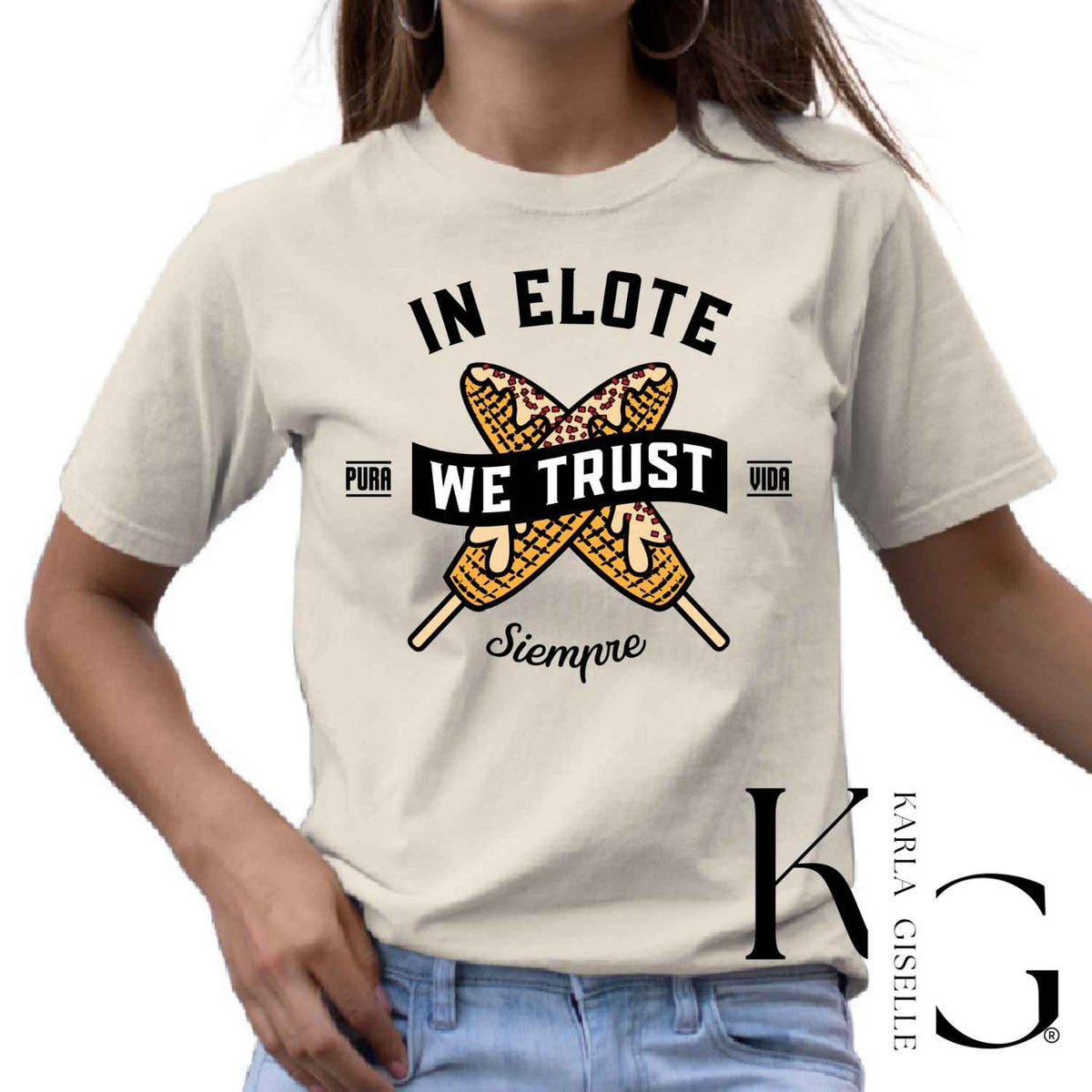 In Elote We Trust T-shirt in Cream