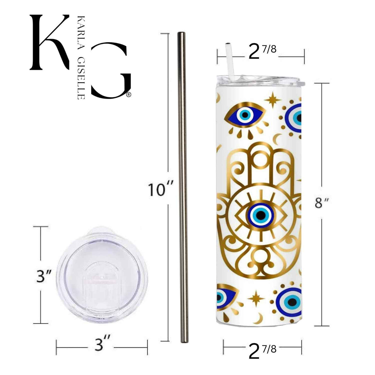 Hamsa Hand and Evil Eye Protection 20 oz Tumbler