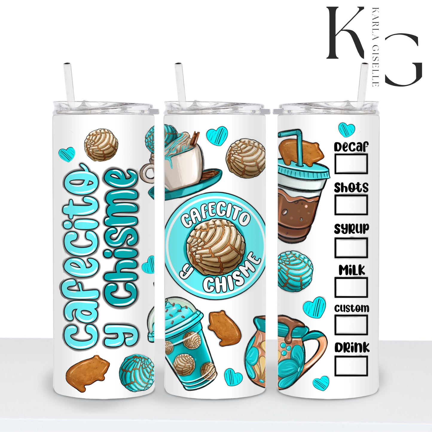 Cafecito y Chisme, Conchas and Coffee 20 oz Tumbler