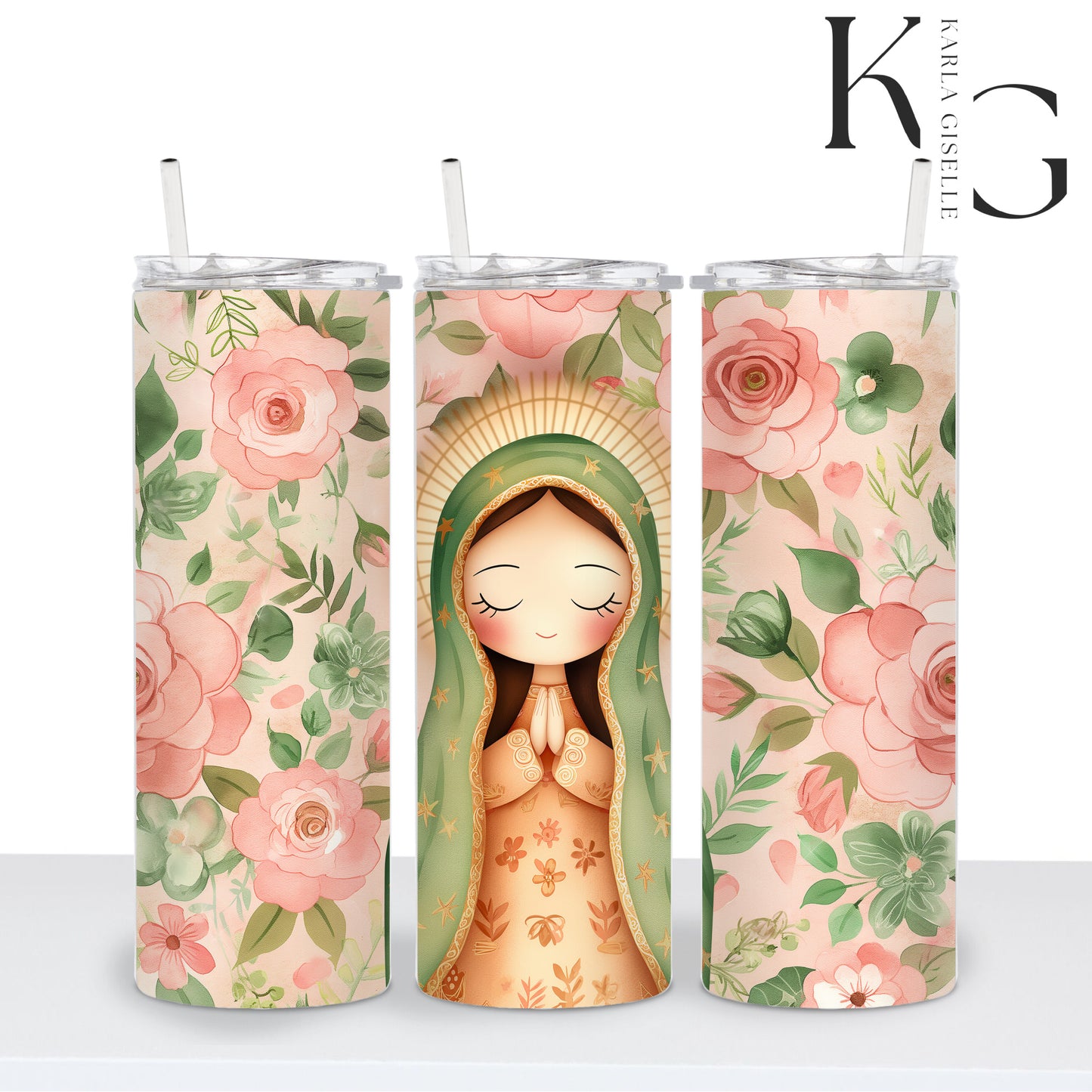 Virgencita Floral, Fe y Serenidad 20 oz Tumbler