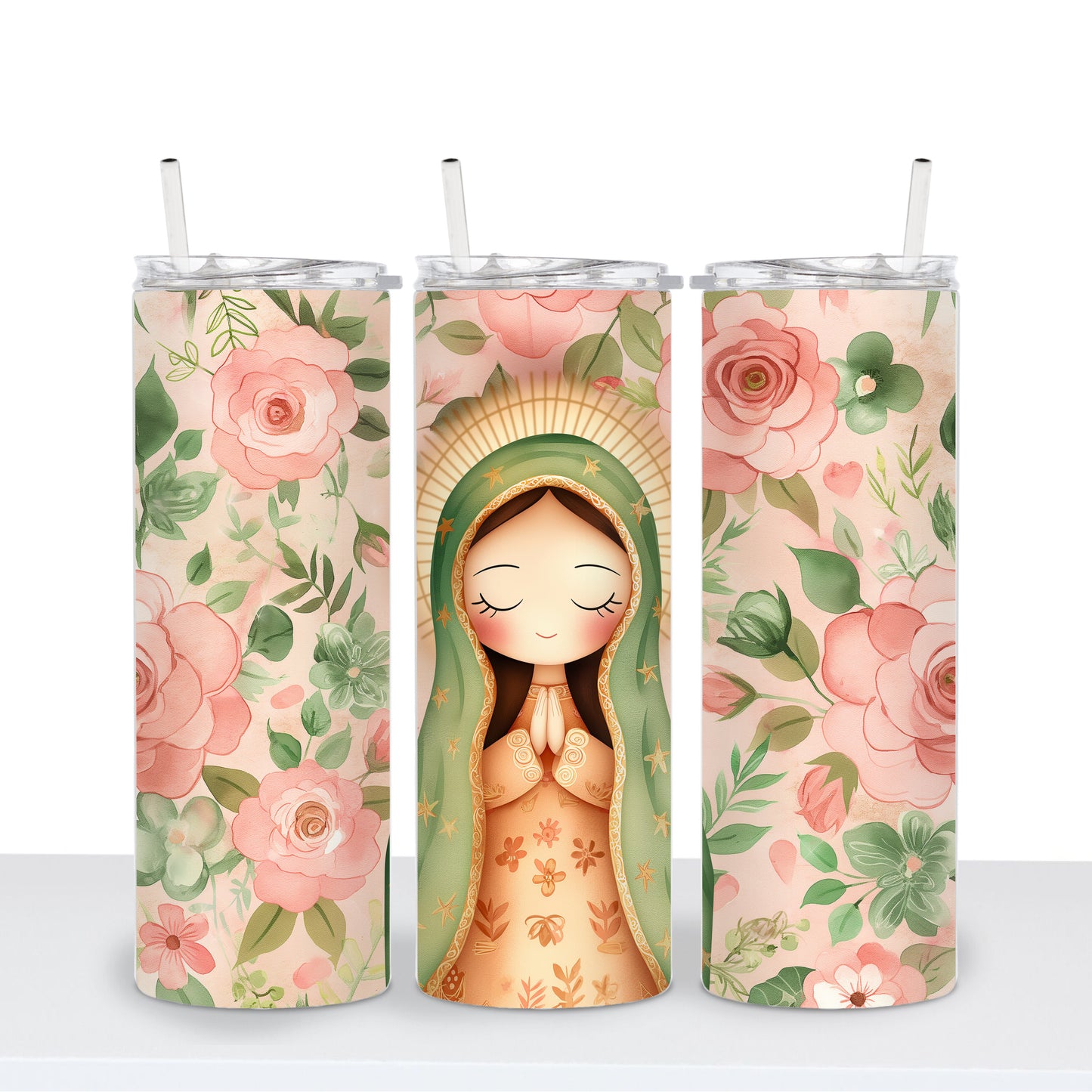 Virgencita Floral 20oz Tumbler