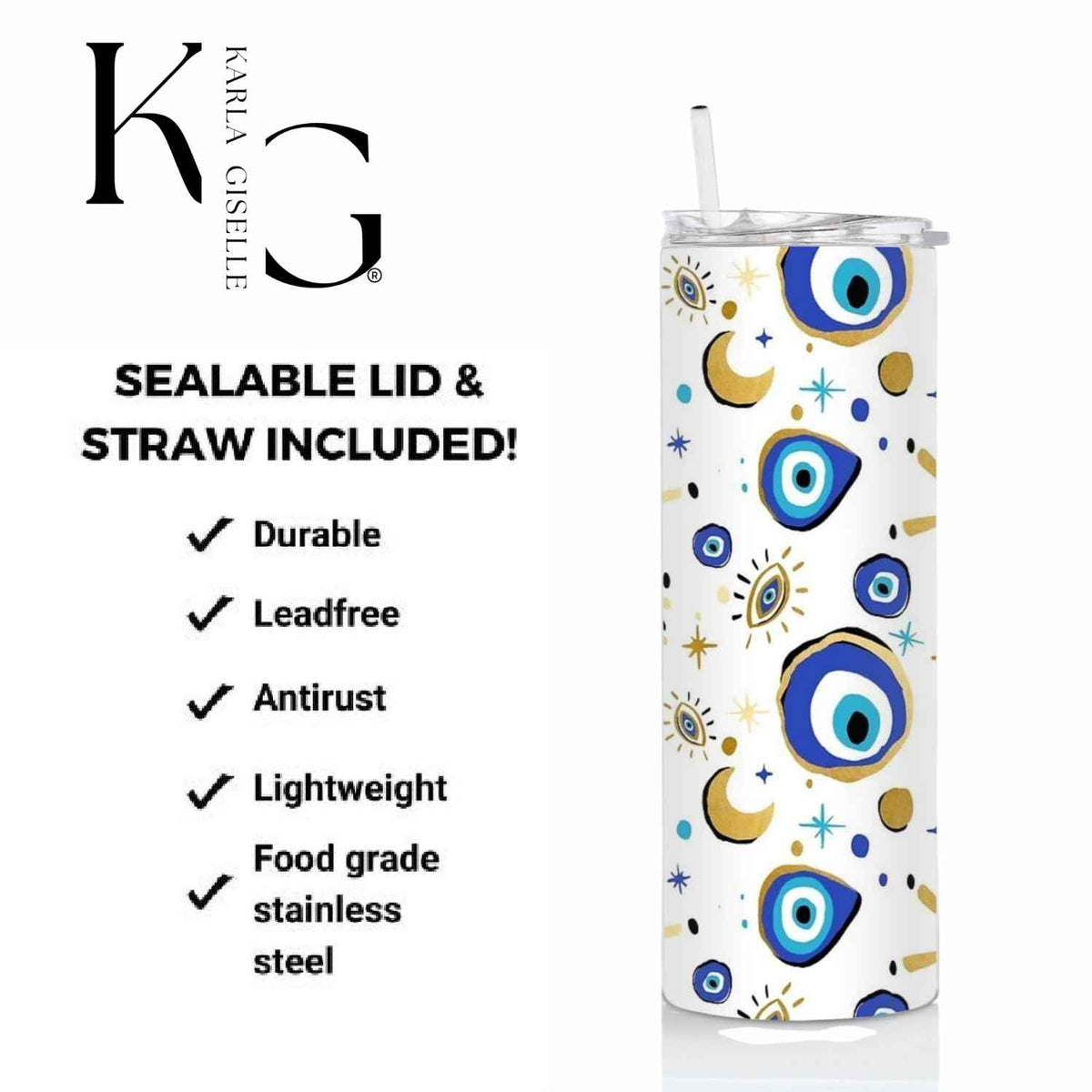 Blue Evil Eye and Celestial Protection 20 oz Tumbler
