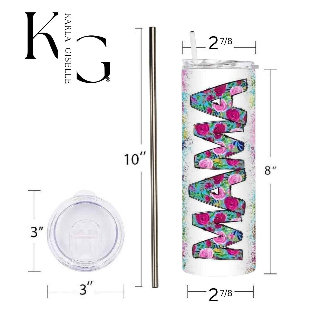 Mama, Bright Floral 20 oz Tumbler