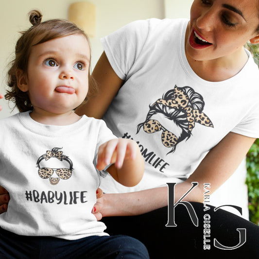 Mommy and Me Momlife Babylife Shirt Set