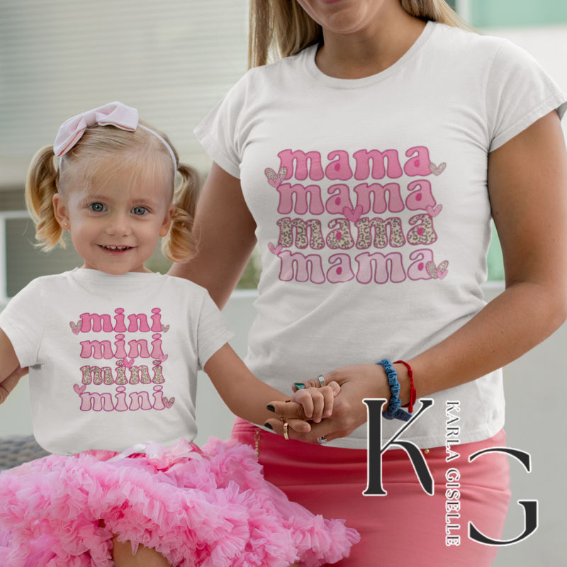 Mommy and Me Pink Mama Mini Shirt Set