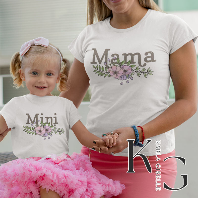 Mommy and Me Floral Mama Mini Shirt Set
